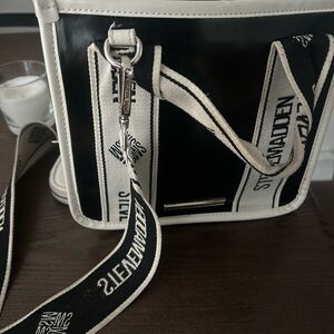 Steve Madden Black and Cream Crossbody Bag